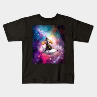 Warrior Space Cat Riding Axolotl - Hotdog Kids T-Shirt